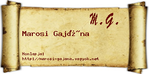 Marosi Gajána névjegykártya